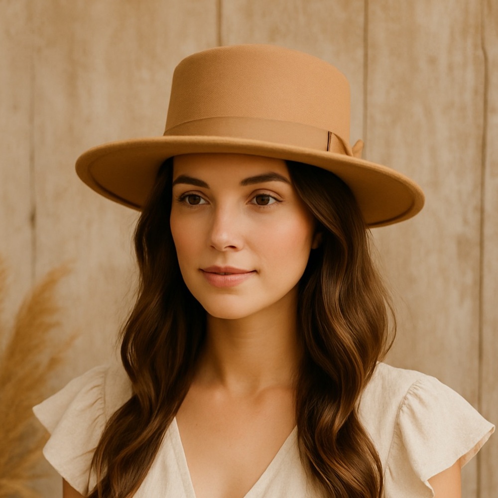 Womens Wide Flat Brim Warm Fedora Bow Dress Hat Bowler Panama Jazz Fall Style
